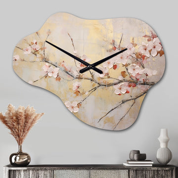 Apple Blossom Harmony III - Asymmetric Metal Wall Clock